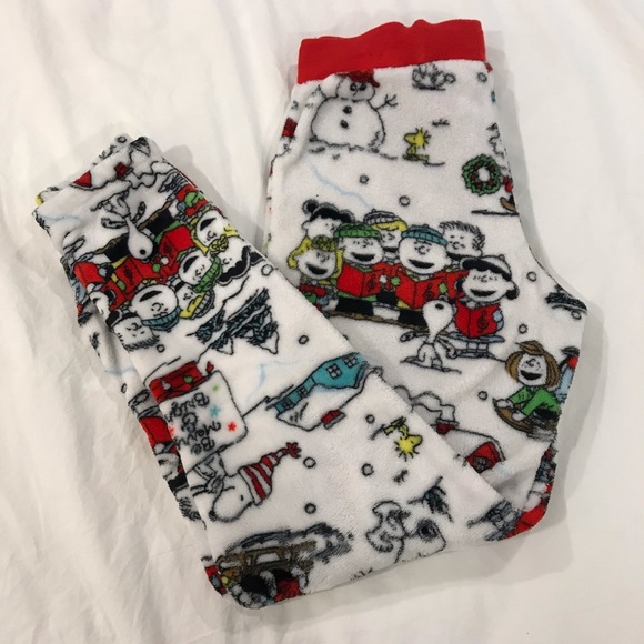 Peanuts Other - Fleece Snoopy Peanut Christmas Pajama Jogger Pants